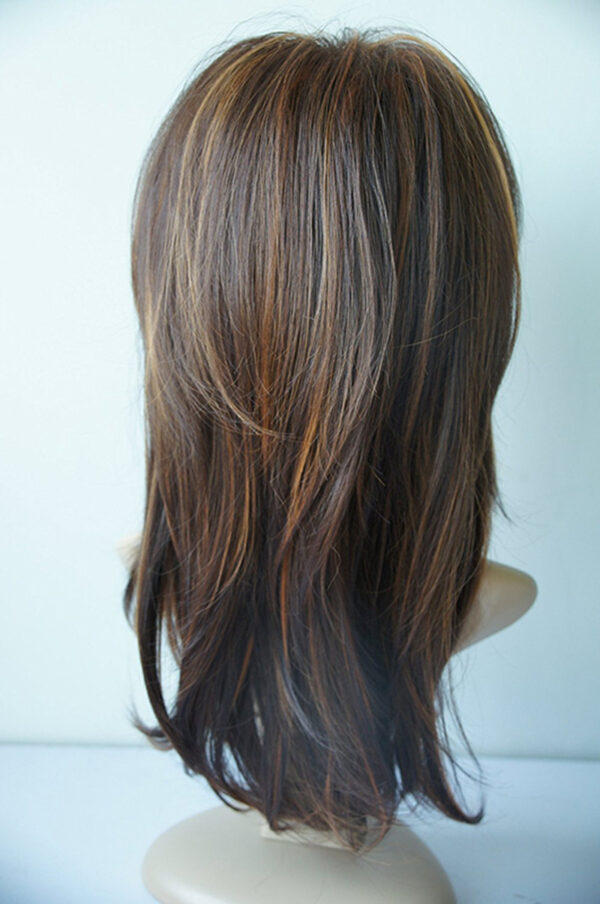 Women's Linen Mixed Brown Medium-length Straight Hair - Image 4