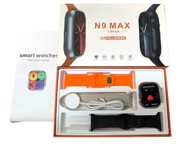 N9 Max Smart Watch | Stainless Steel | 3 Straps | For Men and Women | 2.02'' HD IPS Display | BT calling & all Fitness Tracking Features - Image 9