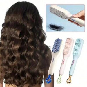 Self cleaning hair comb