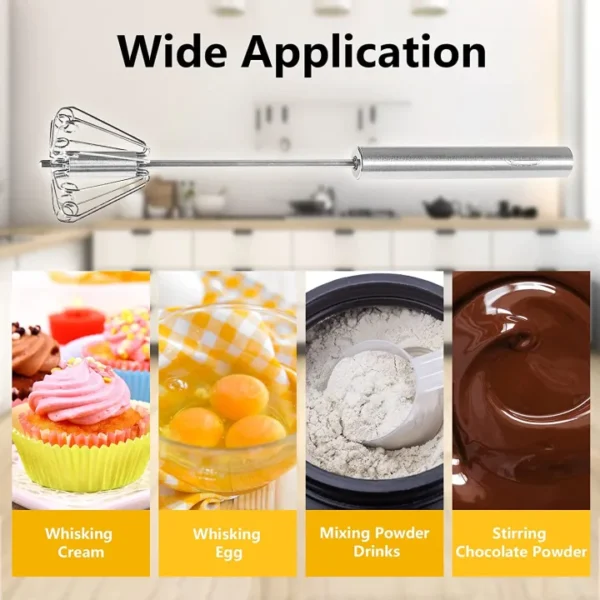 Whisk Manual Hand Push Mixer & Egg beater (Random color) - Image 8