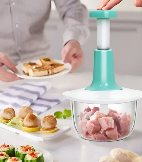 Kitchen Hand Manual Hand Push Vegetable Chopper & Mixer with handle | Comes in 0.7 L, 1.5 L & 2.0 L (Random color) - Image 8