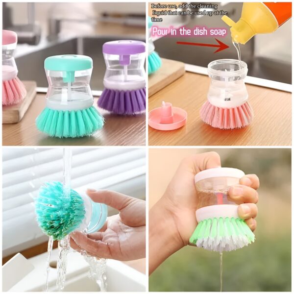 Mini Kitchen Liquid Dish Cleaning Brush | Scrubber Tool, Oil-Resistant, Scrubbing Sponge Remove Stains (Random color) - Image 18