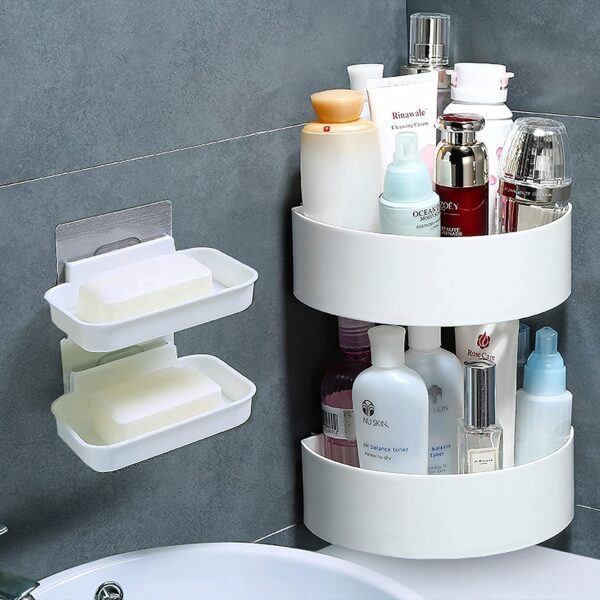 Stick On Corner Triangle Rack Bathroom Shelf (random color ) - Image 3