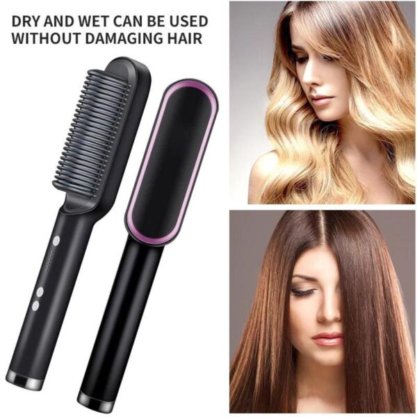 HQT-909B Electric Professional Hair Straightening Brush	 (random color)