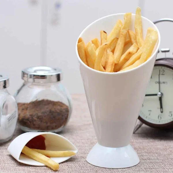 French Fries Cup potato Fries Holder with ketchup Holder for Sauce(random color ) - Image 6