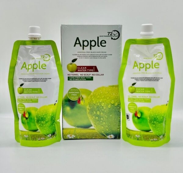 pack of 2  (500ml) Apple Hair Color Cream Black