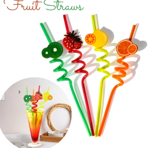 Reusable Spiral Fruit Straws Multicolor