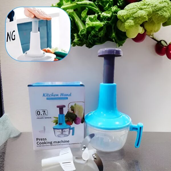 Kitchen Hand Manual Hand Push Vegetable Chopper & Mixer with handle | Comes in 0.7 L, 1.5 L & 2.0 L (Random color)