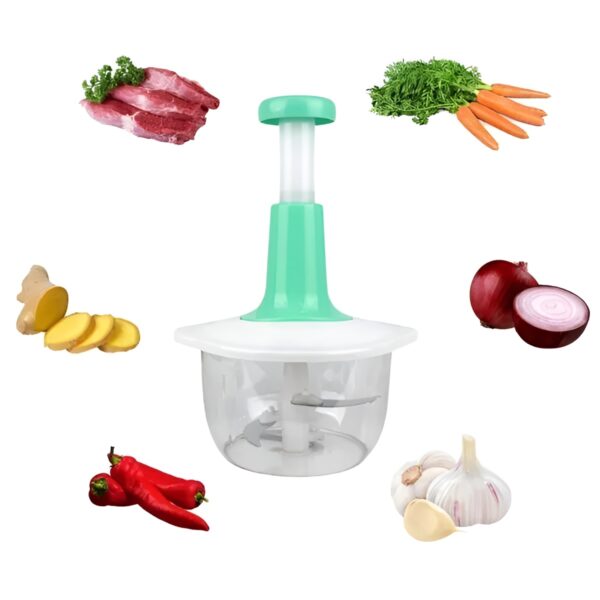 Kitchen Hand Manual Hand Push Vegetable Chopper & Mixer with handle | Comes in 0.7 L, 1.5 L & 2.0 L (Random color) - Image 10