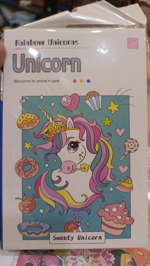 Unicorn Magic Color Book Painting Book 12 Pages With 1pcs Brush and Paint Kit on every page - Image 2