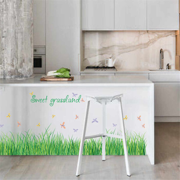 New 3D Fresh Green Plant Removable Green Grass PVC Wall Stickers Home Decor waterproof DIY Removable Art Vinyl (7 inch x  54 inch) - Image 4