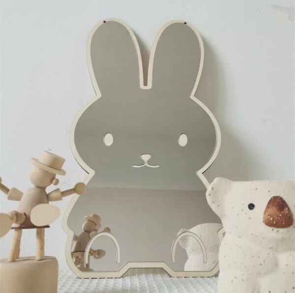 Rabbit shaped acrylic mirror  - Kids room decoration