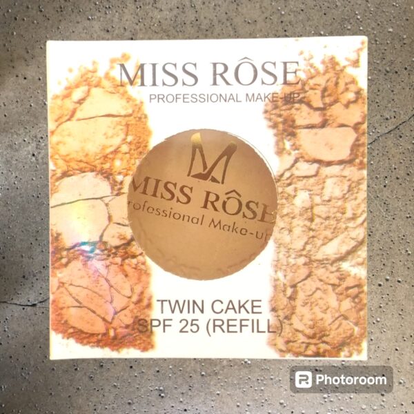 (Natural Beige.) Miss Rose Professional Makeup  TWIN CAKE Powder  SPF 25 - Image 2