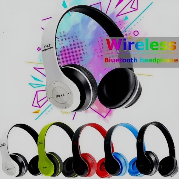 P47 Bluetooth Headphones Over Ear Foldable Headset For Gaming (black color)