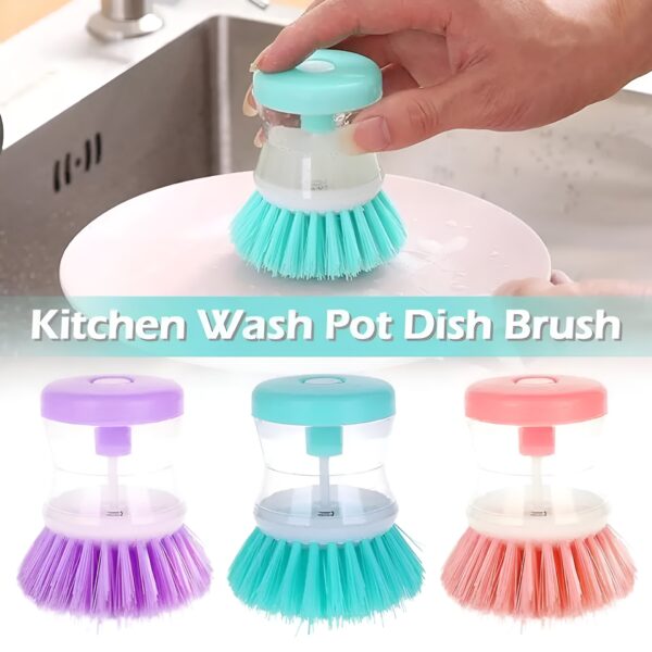 Mini Kitchen Liquid Dish Cleaning Brush | Scrubber Tool, Oil-Resistant, Scrubbing Sponge Remove Stains (Random color) - Image 17