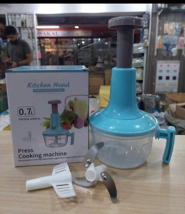 Kitchen Hand Manual Hand Push Vegetable Chopper & Mixer with handle | Comes in 0.7 L, 1.5 L & 2.0 L (Random color) - Image 2