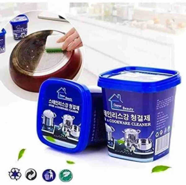 Stubborn Stains Cookware Cleaner | Kitchen Washing Pot Dish Bottom | Cookware Cleaning Paste - 409g