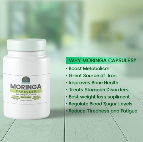 Moringa Oleifera Caps 80 Organic Moringa Pills Capsules,Weight Loose100% original moringa,Best for weight loss - Image 3