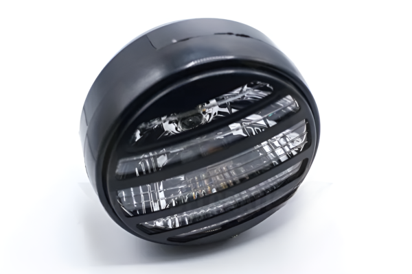 Motorcycle Bike Headlight 6" Cafe Racer Round Grill Black - Image 4