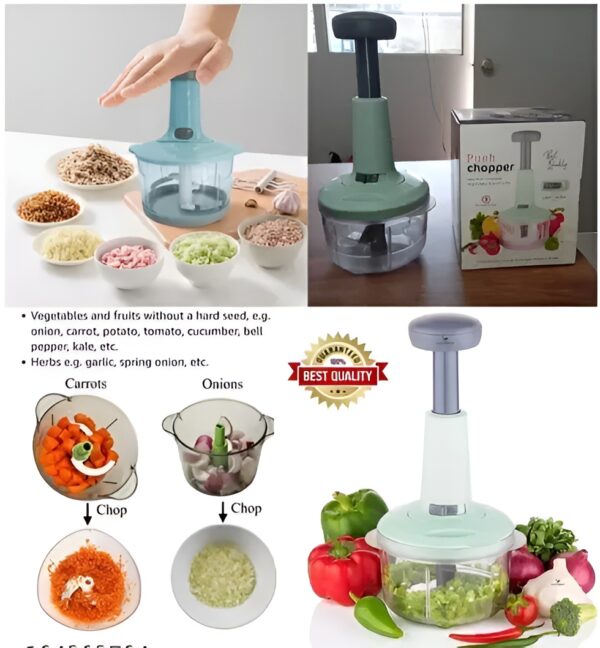 Kitchen Hand Manual Hand Push Vegetable Chopper & Mixer with handle | Comes in 0.7 L, 1.5 L & 2.0 L (Random color) - Image 5