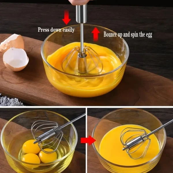 Whisk Manual Hand Push Mixer & Egg beater (Random color) - Image 3