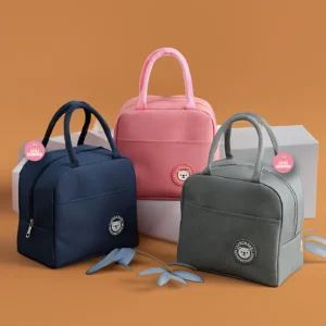 lunch box bag blue, pink,grey