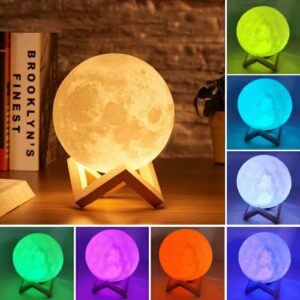 LED 3D Printed Moon Ball Lamp