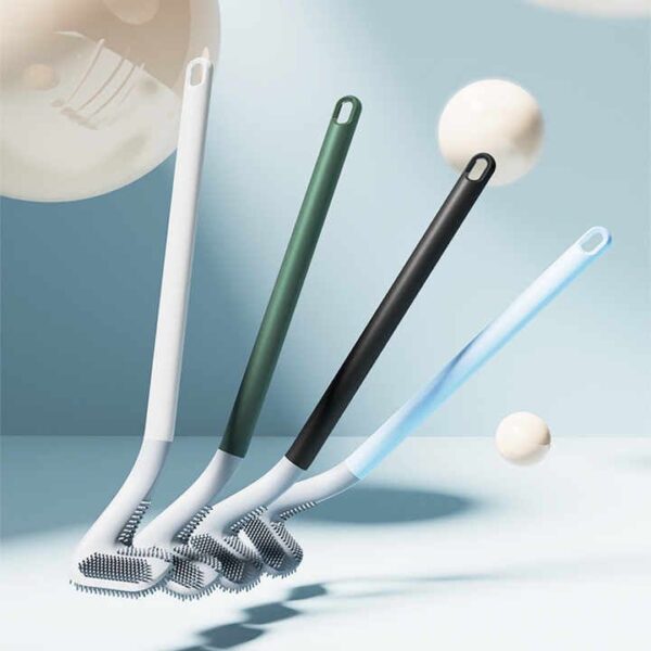 Long Handle Silicone Toilet Brush (Random Color)