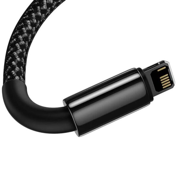 Baseus Tungsten USB to iP 2.4A 1M Gold Fast Charging Data Cable Black - Image 3