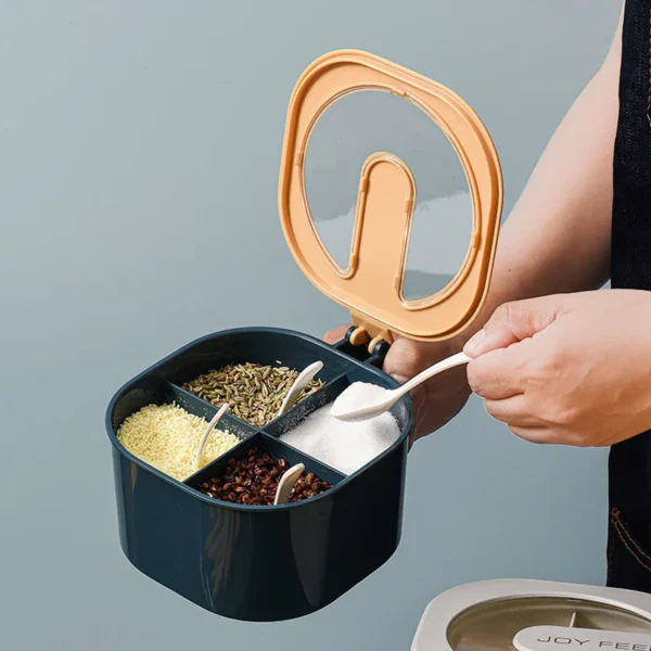 Combo: 4 Section Spice Container & Spit Bone Plate (Random Color) - Image 8