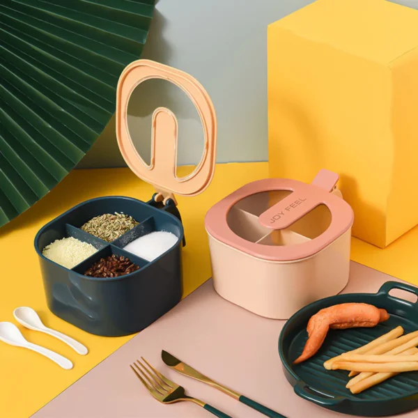 Combo: 4 Section Spice Container & Spit Bone Plate (Random Color) - Image 7