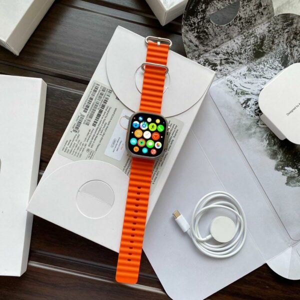 A8 Ultra Smart Watch in Apple Logo | 49 MM | Dual Straps - Image 2