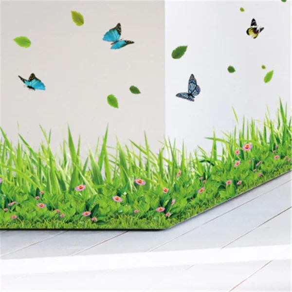 Green Grass Flower Wall Stickers - Waterproof, Self-Adhesive - Image 3