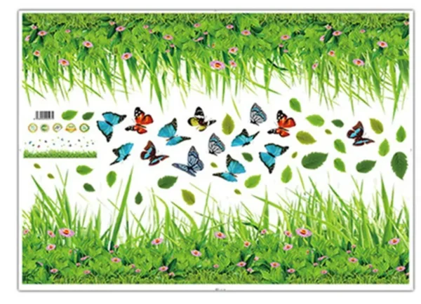 Green Grass Flower Wall Stickers - Waterproof, Self-Adhesive - Image 5