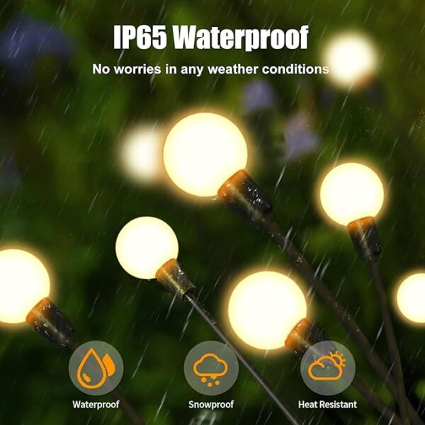 LED Solar Firefly Lights for Outdoor Garden (10) - Waterproof - Image 2