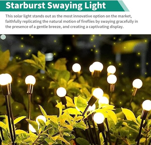 LED Solar Firefly Lights for Outdoor Garden (10) - Waterproof - Image 3