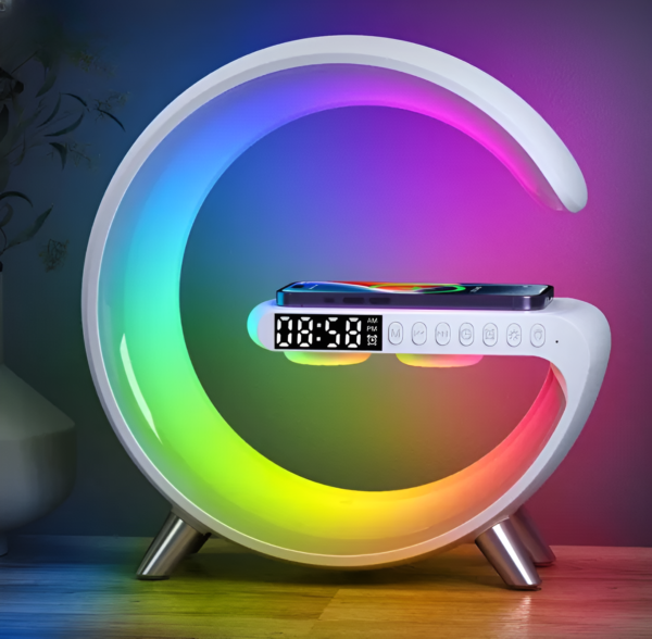 G63 Multi-Functional LED Clock Display Speaker with Wireless Charging