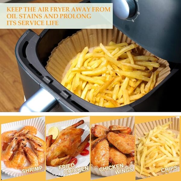 50 Pcs Air Fryer Disposable Paper Liners (Non-Stick) - Image 3