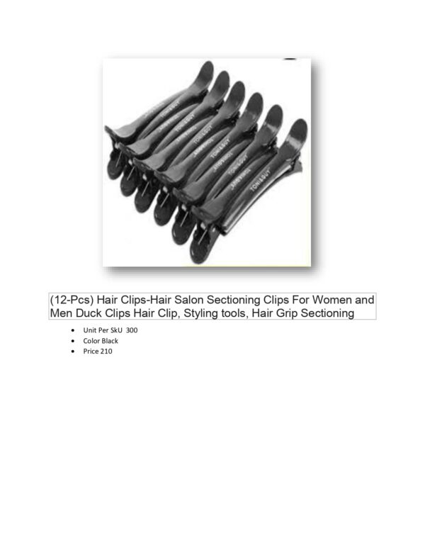 Pack of 12 Salon Sectioning Hair Clips for Women & Men, Duck Clips - Image 2