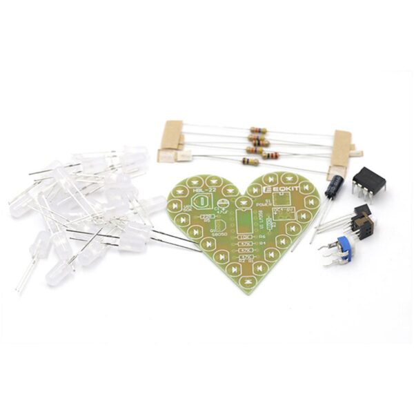 DIY Kit Heart Shape Breathing Lamp Kit DC 4V-6V