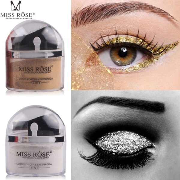 MISS ROSE 2 IN 1 Natural Three-Dimensional Eye Shadow & Highlight Powder