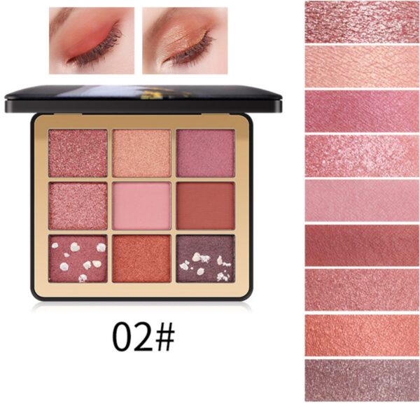 Miss Rose 9 Color Glitter Eyeshadow Palette - Image 3