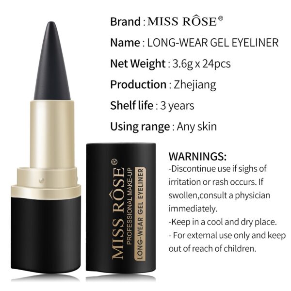 Miss Rose Waterproof Long-Lasting Gel Eyeliner Stick - Image 3