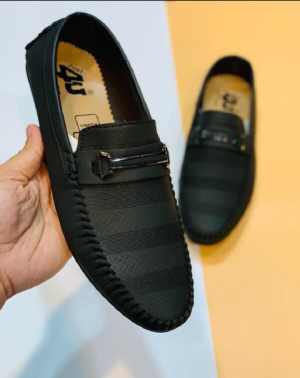 Men's Black Loafers - Image 2