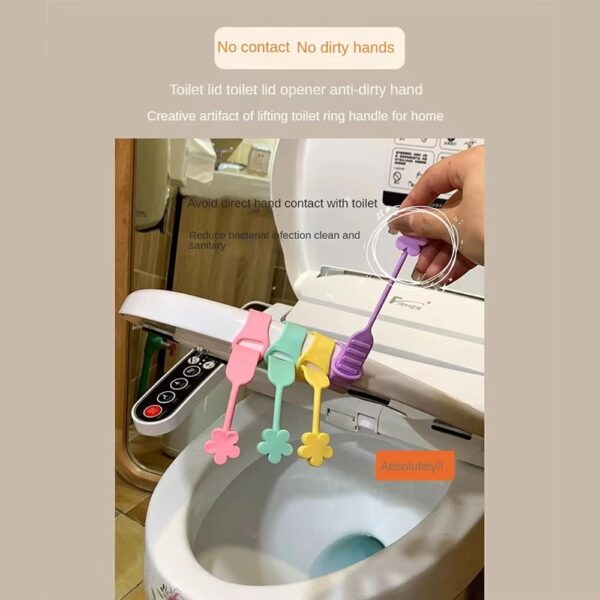 Silicone Toilet Seat Lifter - 3 Pcs (Random Color) - Image 4
