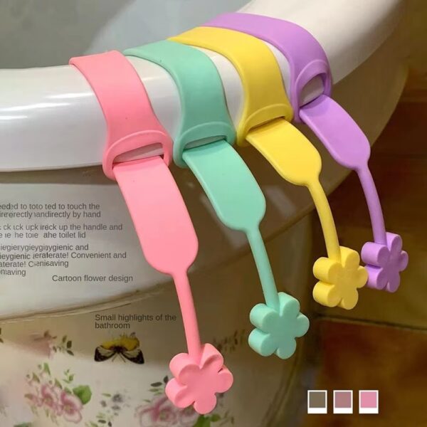 Silicone Toilet Seat Lifter - 3 Pcs (Random Color) - Image 2