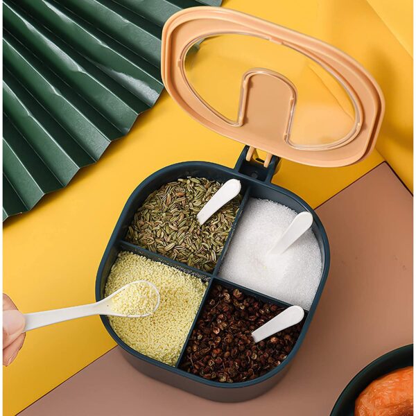 Combo: 4 Section Spice Container & Spit Bone Plate (Random Color) - Image 2