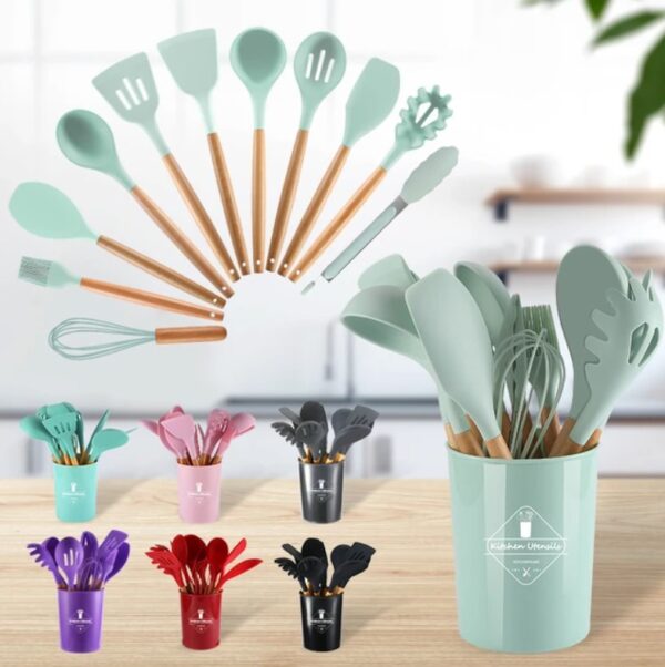 Silicone Cooking Utensil Set (12 pcs, Random Color) - Image 9