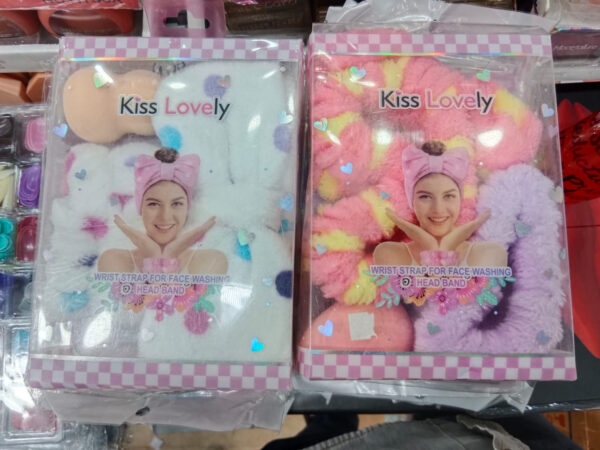 Kiss Lovely Wrist Strap & Headband Set (3 pcs, Random Color) - Image 2