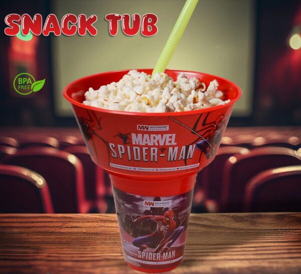 Snack Tub with Straw for Kids